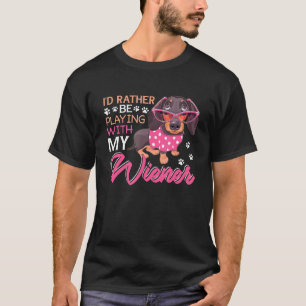 Camiseta Preferencialmentes De Id De Cão Do Wener Dachshun