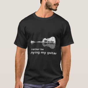 Camiseta Preferencialmentes De Paisagem De Guitarra Tocando