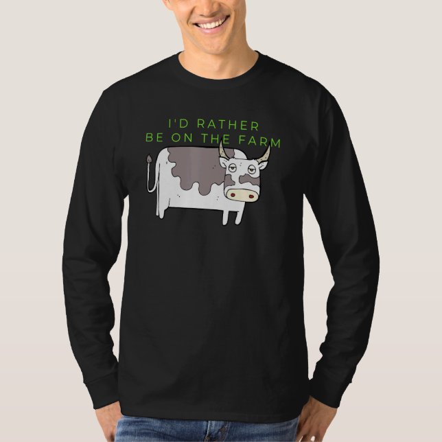 Camiseta Preferencialmentes De Vaca Estar Na Fazenda Do Boi (Frente)