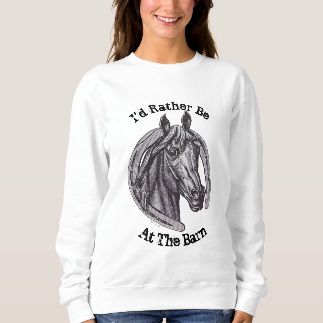 Camiseta Preferencialmentes Estarão Em Cavalo De Barn Pôr P (Frente)