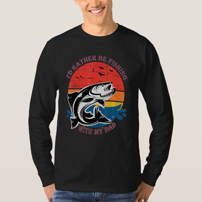 Camiseta Preferencialmentes Id Estão Pescando Com Meu Pai (Frente)