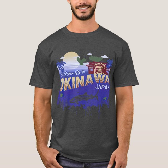 Camiseta Preferencialmentes Id Estarão Em Okinawa, Japão, V (Frente)