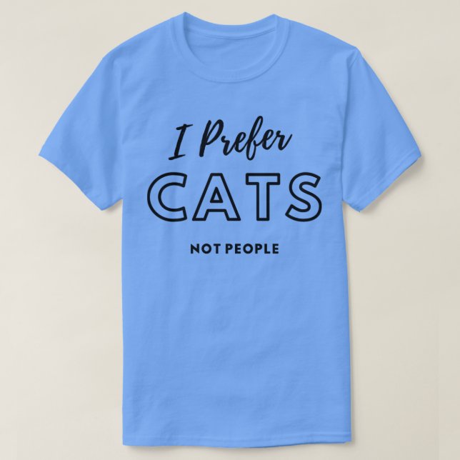 Camiseta Prefiro gatos não Pessoas1 (Frente do Design)
