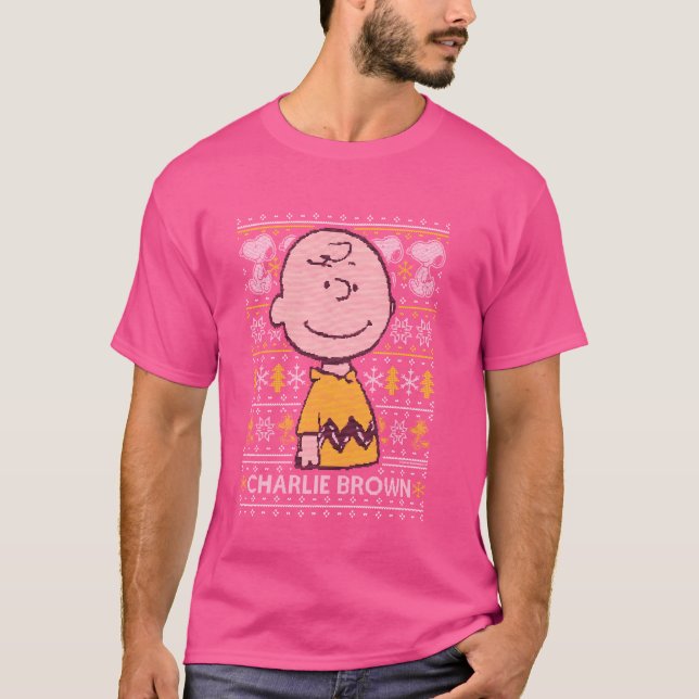 Camiseta Prefreado de Natal Charlie Brown Knit (Frente)