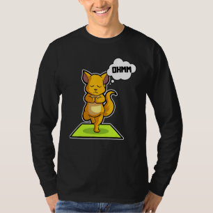 Camiseta Prega de Yoga de Preguiça de Gato Esportes Ginásti