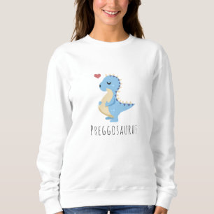 Camiseta Preggosaurus Dinossauro Bonito Chá de Bebê Menino