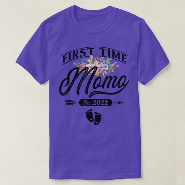 Camiseta Pregnancy Announcement First Time momo Est  (Frente do Design)