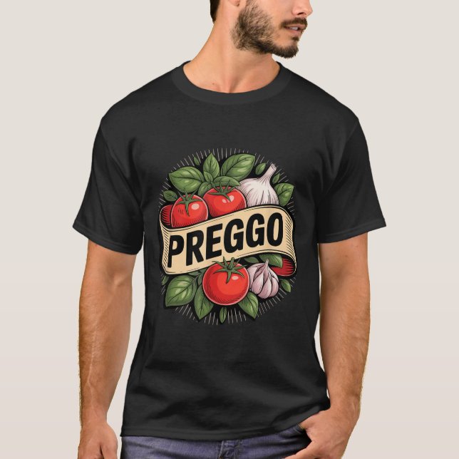 Camiseta Pregnancy Announcement Prego Pasta Sauce Funny Pre (Frente)