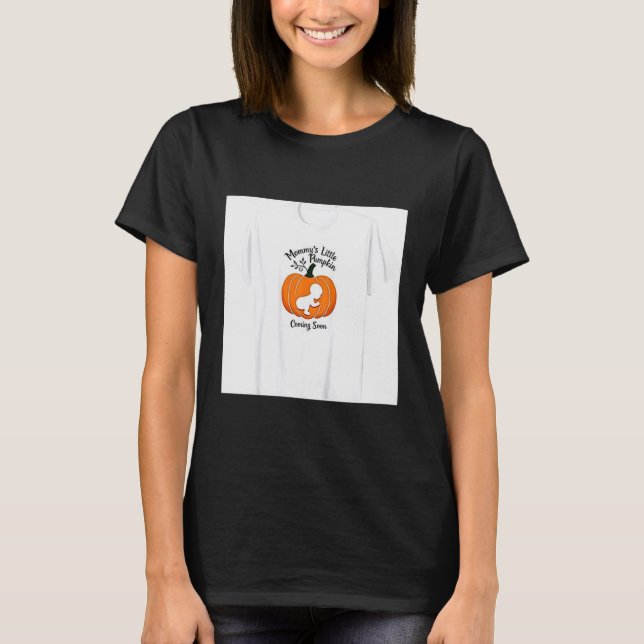 Camiseta Pregnant Halloween Mommy's Little Pumpkin Coming S (Frente)