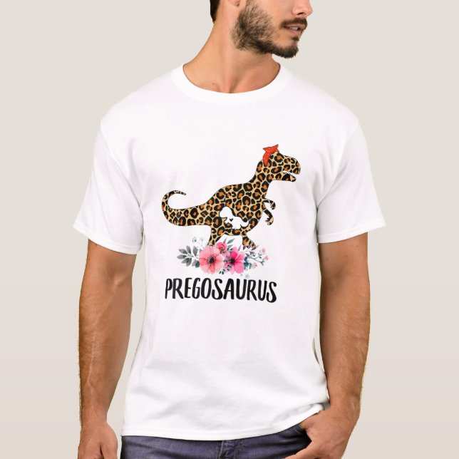 Camiseta Pregosaurus Engraçada Mulher Grávida (Frente)