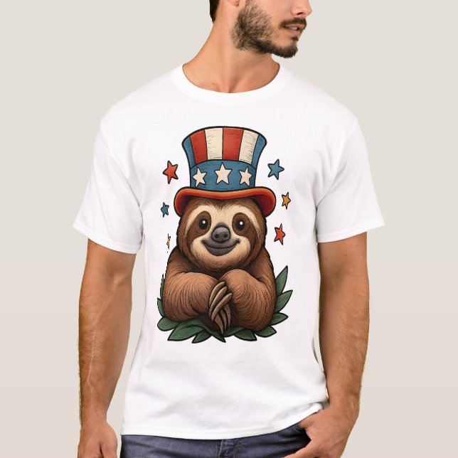 Camiseta Preguiça 4 de Julho (Frente)