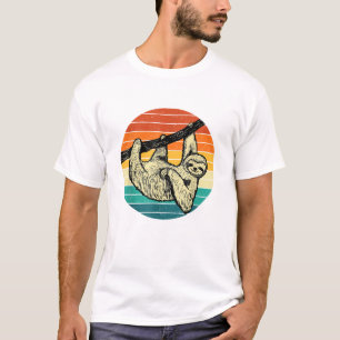 Camiseta Preguiça Abraçando Galho - Retro Vintage Amante de
