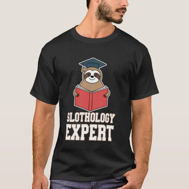 Camiseta Preguiça Adormecida com Livro e Gorro de Formatura (Frente)