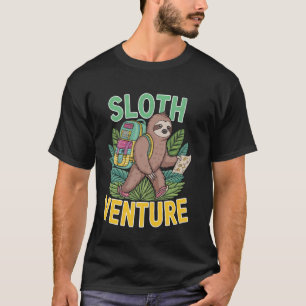 Camiseta Preguiça Aventureira Com Mochila
