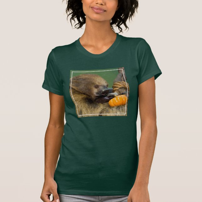 Camiseta Preguiça com abóbora (Frente)