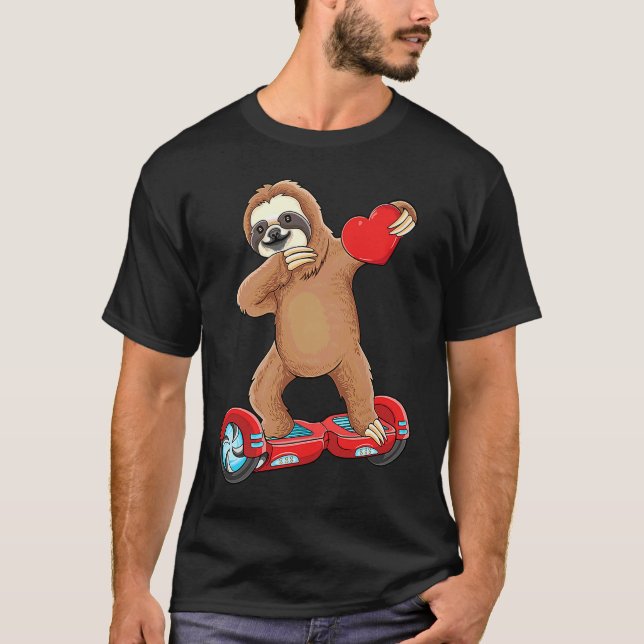 Camiseta Preguiça Dabbing andando de hoverboard Skater Infa (Frente)