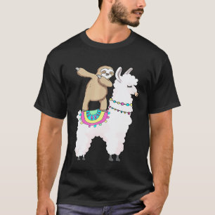 Camiseta Preguiça Dabbing com Lhama BFF Fofa Combinando