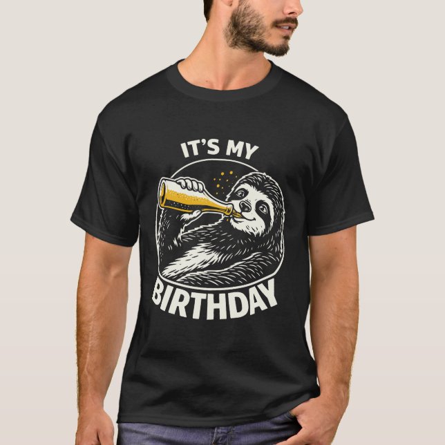 Camiseta Preguiça de Beber Devagar É Meu Aniversário (Frente)
