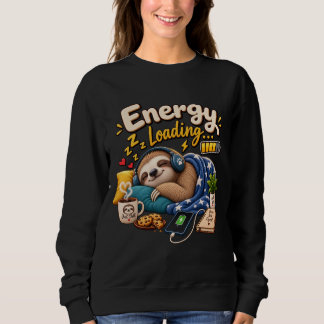Camiseta Preguiça de Carregamento de Energia – Bateria Baix