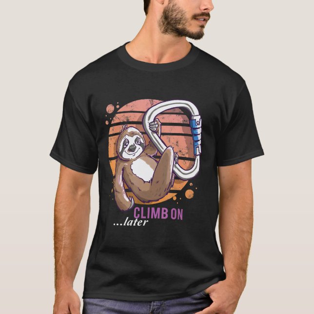 Camiseta Preguiça de Escalada de Rocha Bouldering Presente  (Frente)
