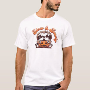 Camiseta Preguiça de Halloween Lento e Assustadoramente Fof