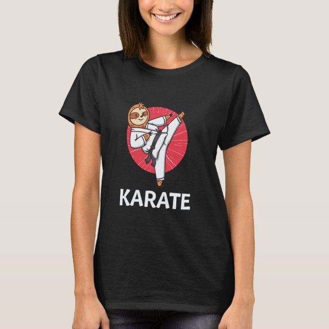 Camiseta Preguiça de Karatê Engraçado (Frente)