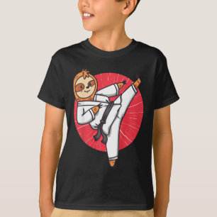 Camiseta Preguiça de Karatê Infantil Faixa Preta Artes Marc