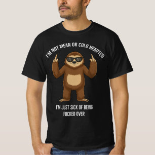 Camiseta Preguiça dedo do meio Não sou má ou de coração fri