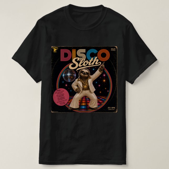 Camiseta Preguiça Disco (Frente do Design)