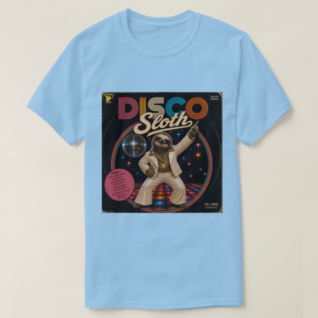 Camiseta Preguiça Disco (Frente do Design)