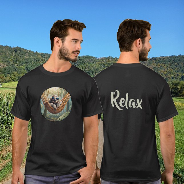 Camiseta Preguiça engraçada com óculos de sol em uma rede (Criador carregado)