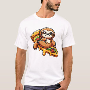 Camiseta Preguiça engraçada comendo Pizza, Amante de Animai