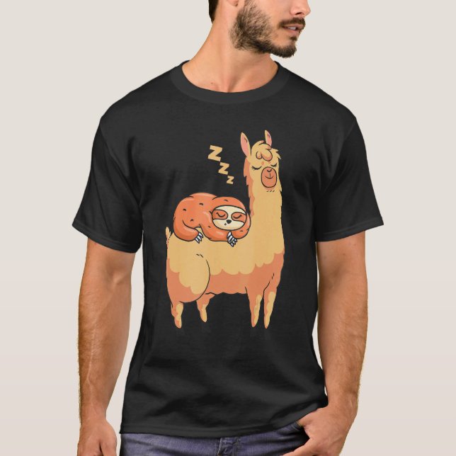 Camiseta Preguiça Engraçada de Alpaca (Frente)