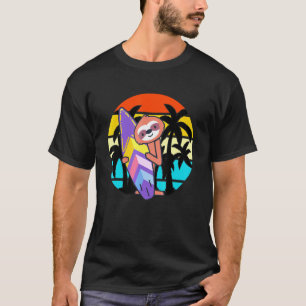 Camiseta Preguiça Engraçada Férias na Praia de Surfboard Ve
