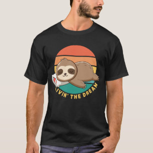 Camiseta Preguiça Engraçada Fofa Feliz Dormindo
