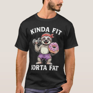 Camiseta Preguiça Engraçada Meio Fitness Meio Gordinho Acad