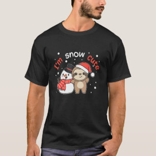 Camiseta Preguiça Estou Na Neve Boneco De Neve Fofo Trocadi