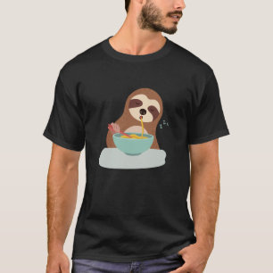 Camiseta Preguiça Fofa Adormece Comendo Segunda-Feira Pregu