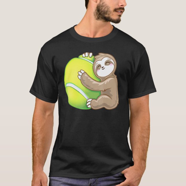 Camiseta Preguiça Fofa Ama Bola de Tênis (Frente)
