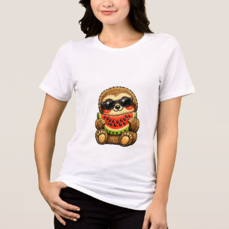 Camiseta Preguiça Fofa com Melancia