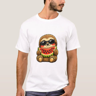 Camiseta Preguiça Fofa com Melancia