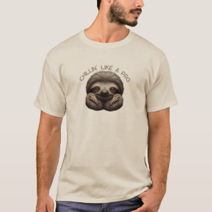 Camiseta Preguiça Fofa Relaxando Como um Profissional