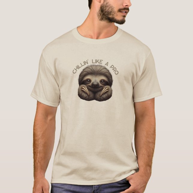 Camiseta Preguiça Fofa Relaxando Como um Profissional (Frente)