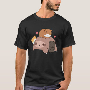 Camiseta Preguiça Fofo Dormindo Ama Porquinhos-da-índia por