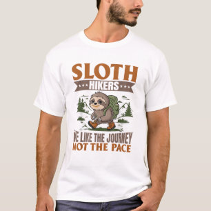 Camiseta Preguiça Hiking Montanhas Preguiça Caminhantes_ Nó