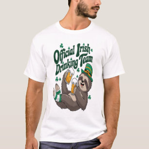 Camiseta Preguiça Irlandesa Bebendo Dia de São Patrício