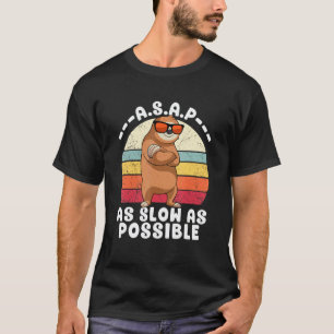 Camiseta Preguiça Legal Tão Lento Quanto Possível Retro Pre