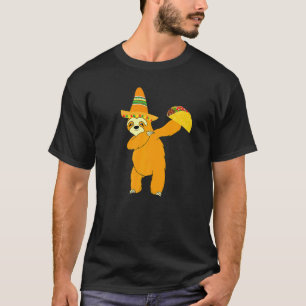Camiseta Preguiça Mexicana Dabbing Cinco De Mayo Poncho Som
