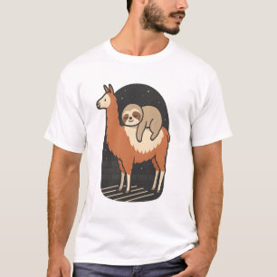 Camiseta Preguiça Montando Lhama