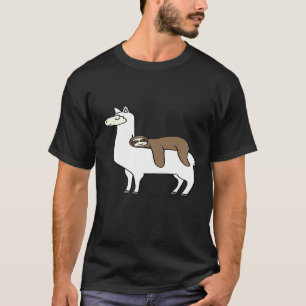 Camiseta Preguiça montando Lhama Alpaca